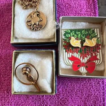 New and vintage Avon 3 pieces of pins ,earrings a… - image 1