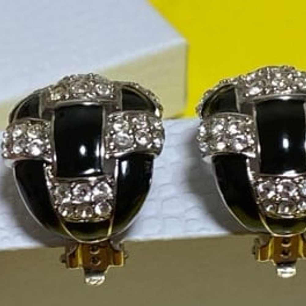 Joan Rivers Checkerboard Crystal & Black Enamel C… - image 4