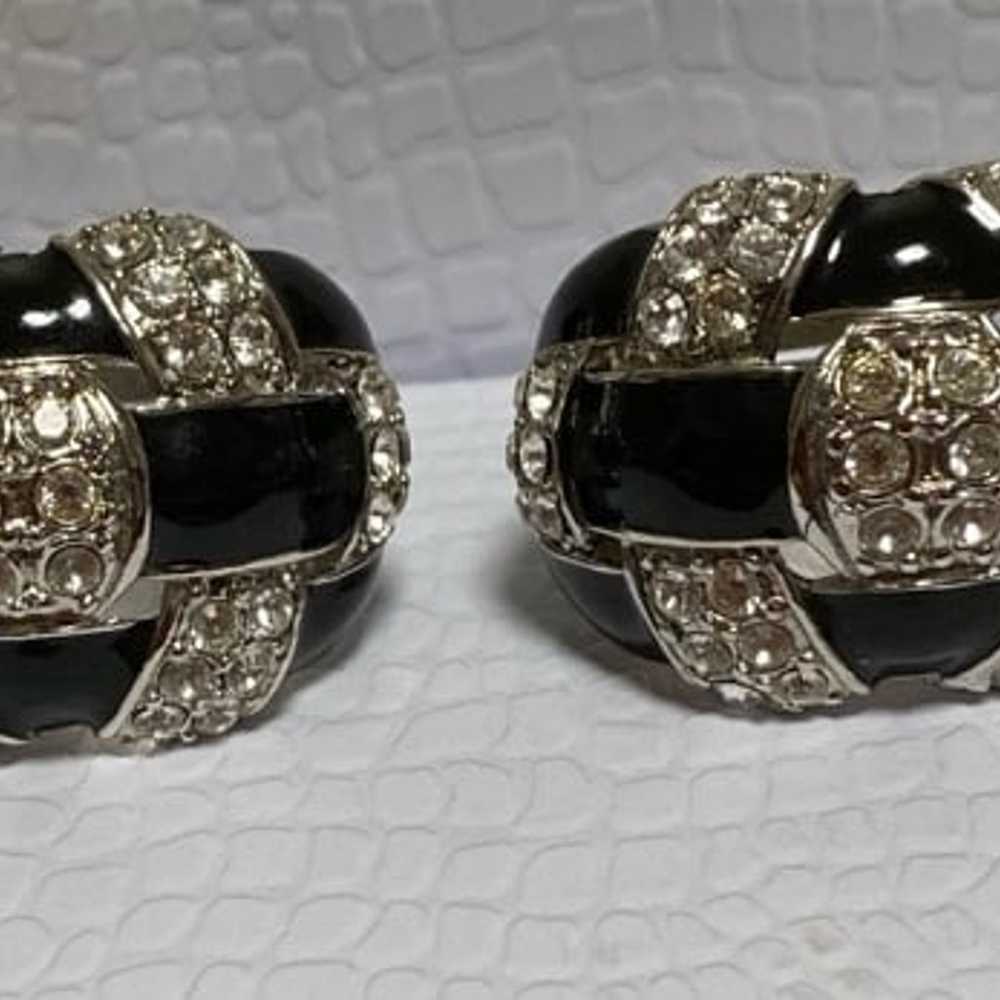 Joan Rivers Checkerboard Crystal & Black Enamel C… - image 5