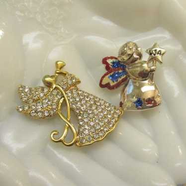 Monet Danecraft Angel Brooches ~ Designer Gold Si… - image 1