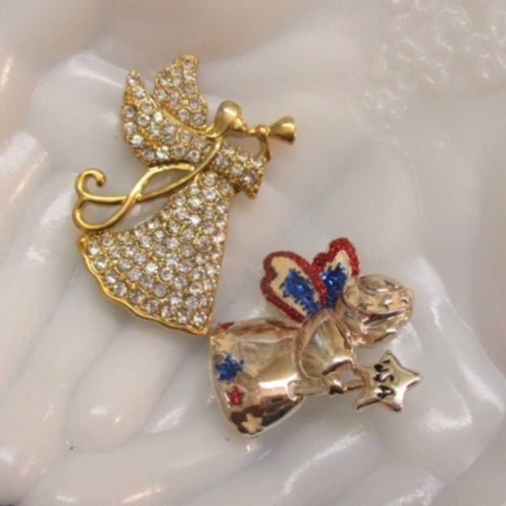 Monet Danecraft Angel Brooches ~ Designer Gold Si… - image 7