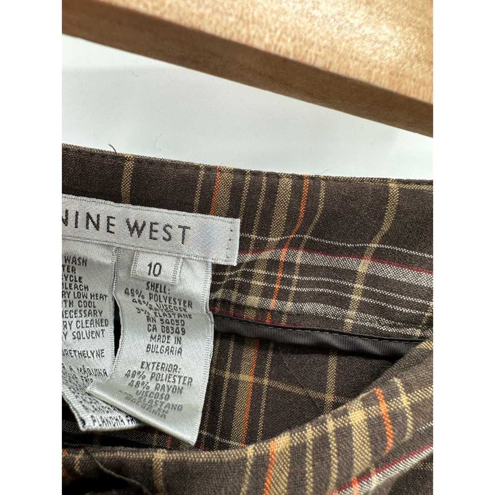 Nine West Brown Plaid Printed Button Front Wrap M… - image 5