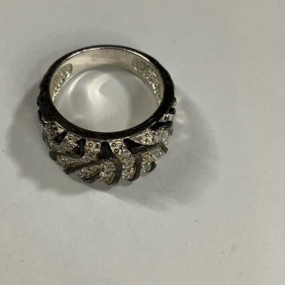 Vintage Sterling Silver and CZs Size 5 Ring. Mark… - image 2