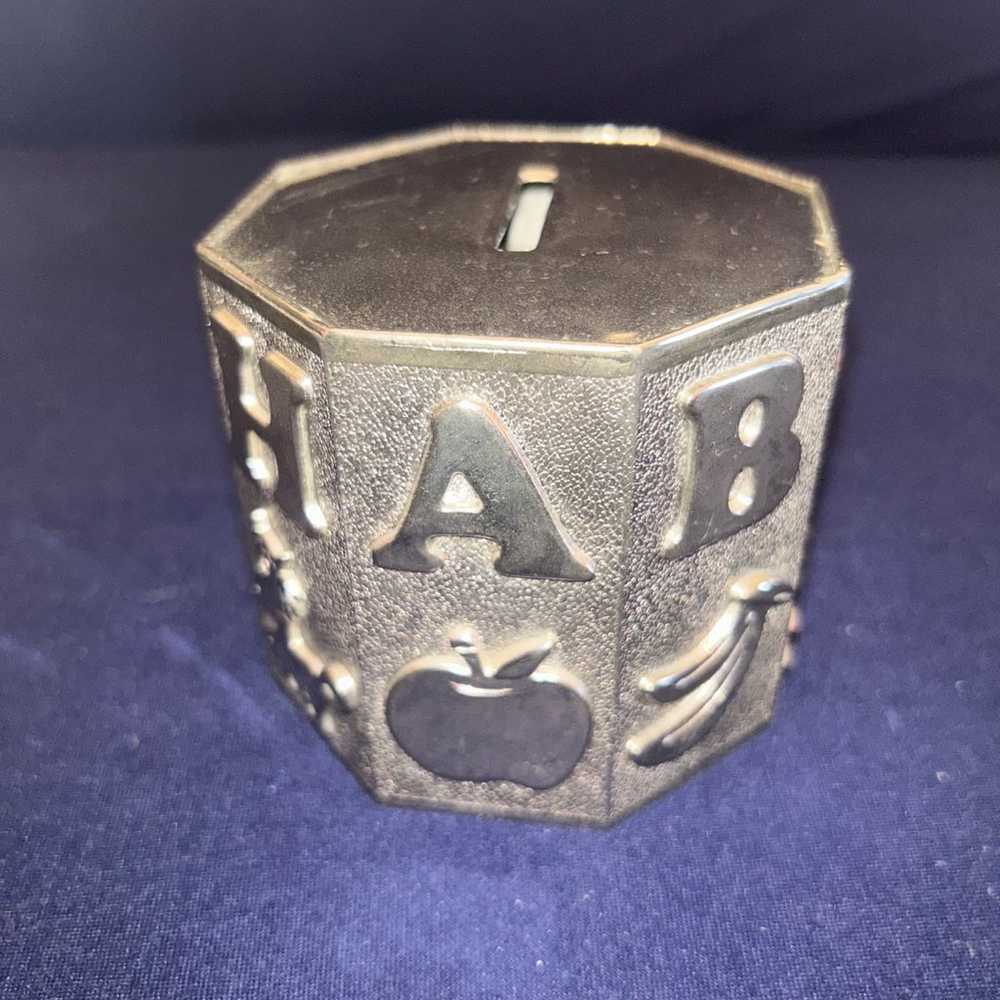 Vintage Antique Embossed Pewter ABC's & Animal Pi… - image 3