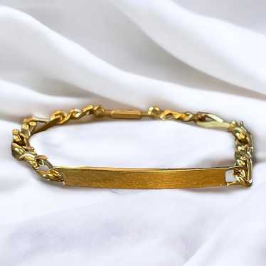 Vintage France stamped engravable ID bracelet - image 1