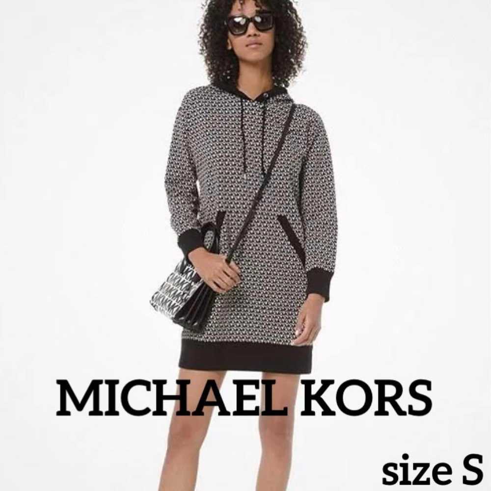 MICHAEL KORS All-over Logo MK Long Hoodie Black W… - image 1