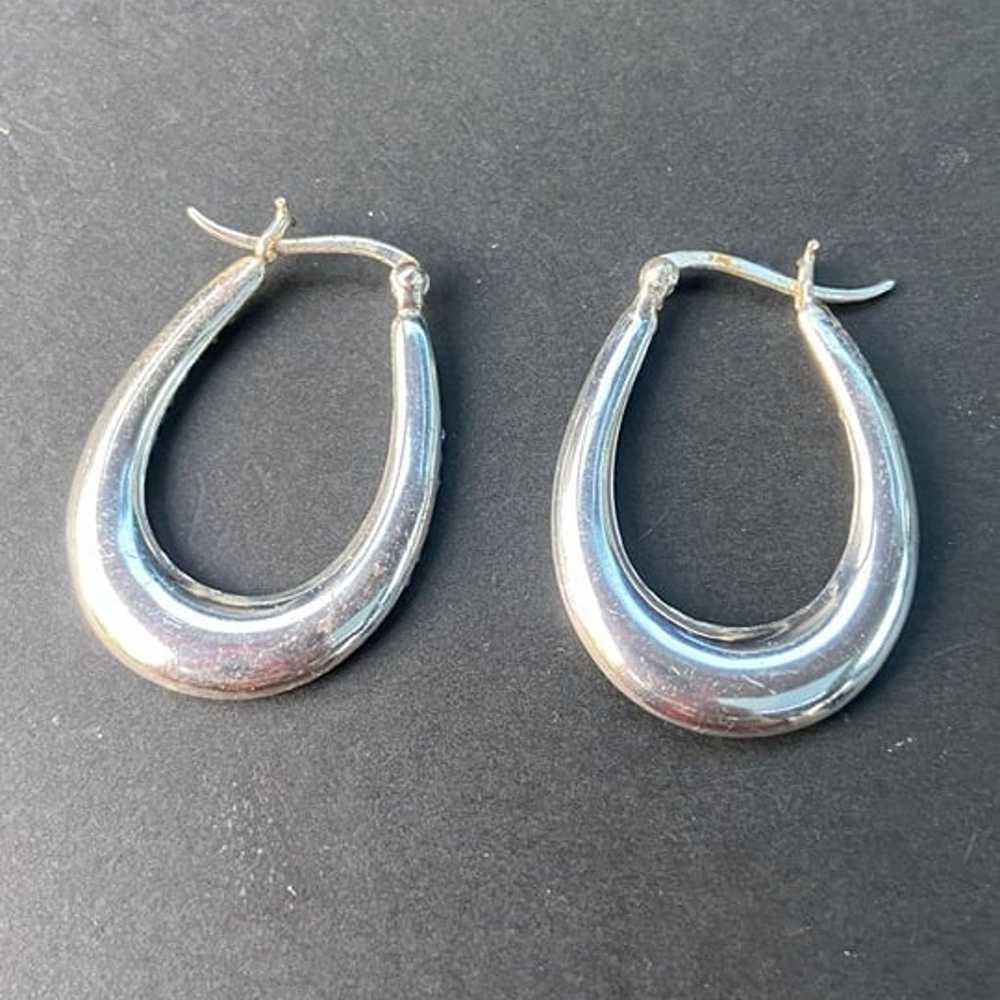 Vintage Clear Stone Sterling Silver Earrings - image 3