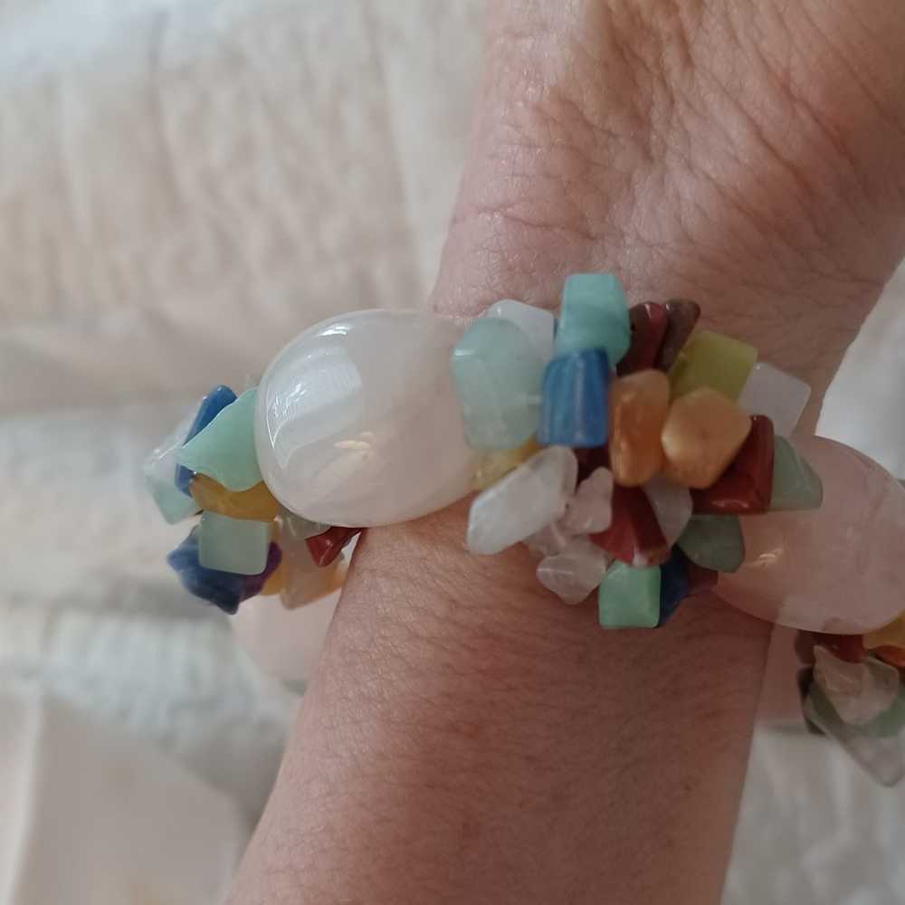 Vtg.Very unique genuine rose quartz & other genui… - image 7