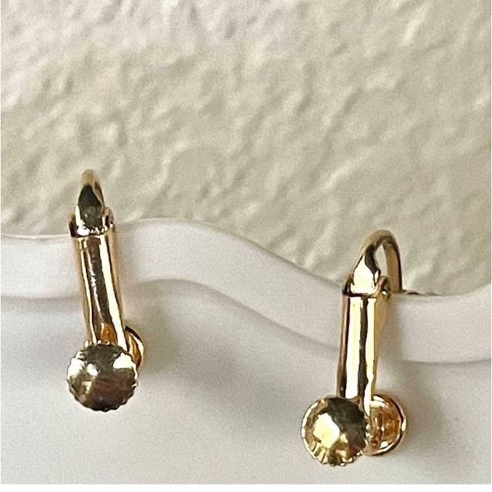 Gold tone pearl clip on earrings - image 6