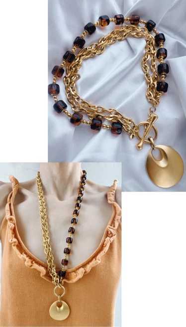 gold tone choker necklace - image 1