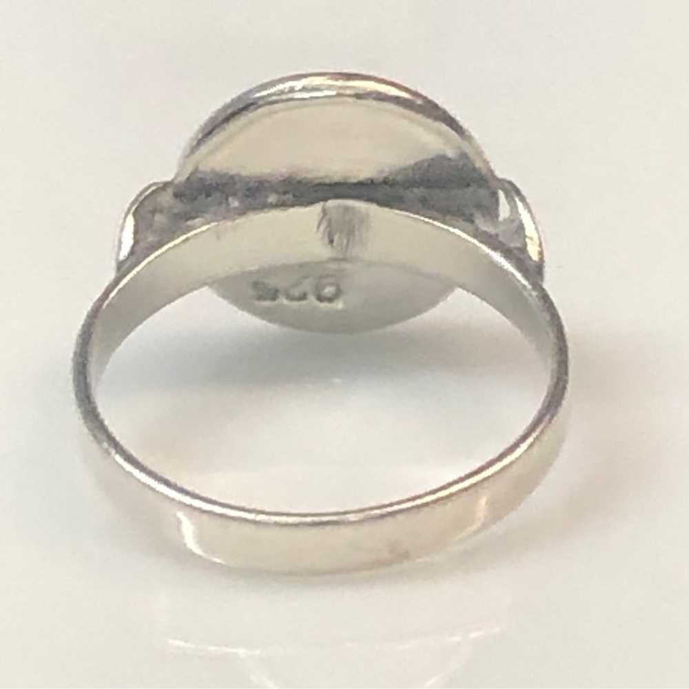 Vintage Round Sterling Silver Ring - image 4