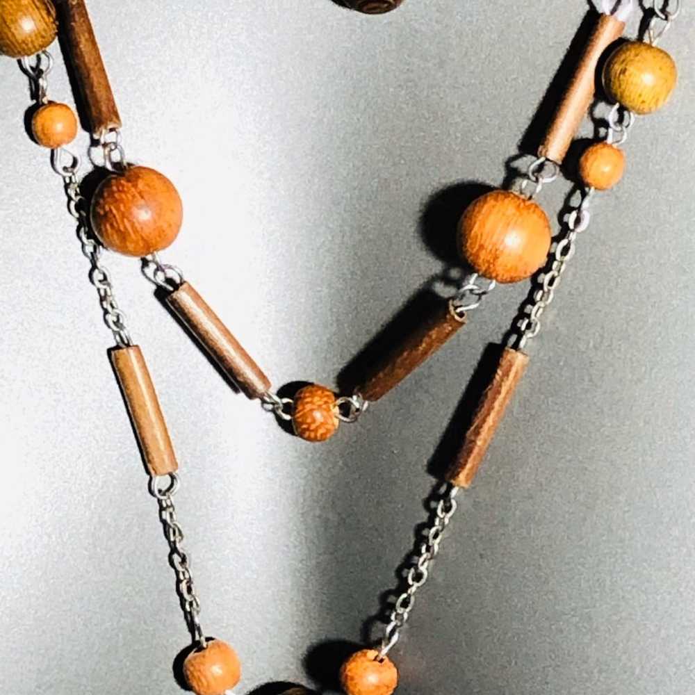 Wood beaded necklace - image 2