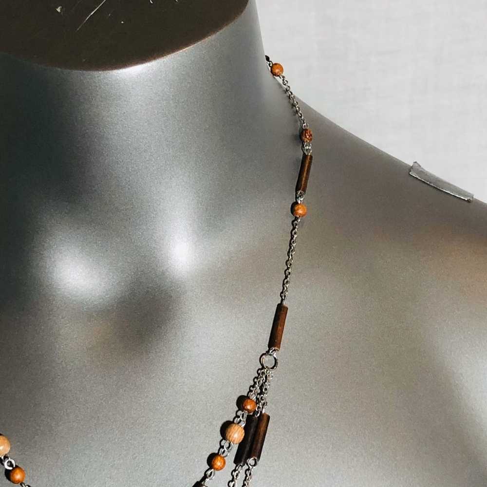 Wood beaded necklace - image 3