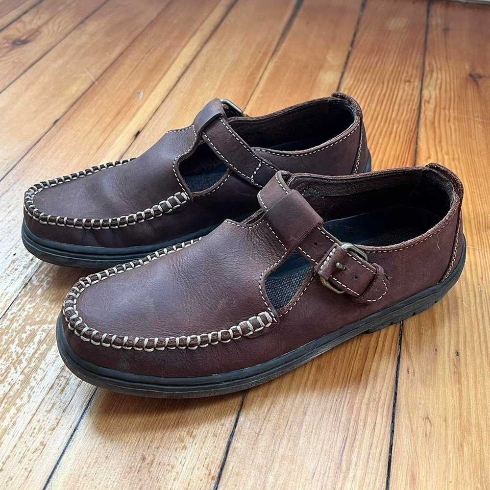 Brown Mary Jane brown moccasin genuine leather sh… - image 1