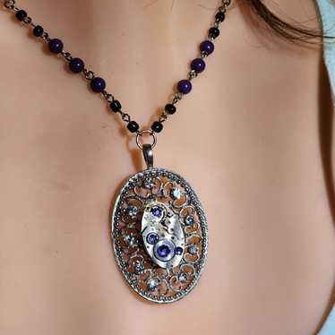 Custom made steampunk/ sparkly necklace - image 1