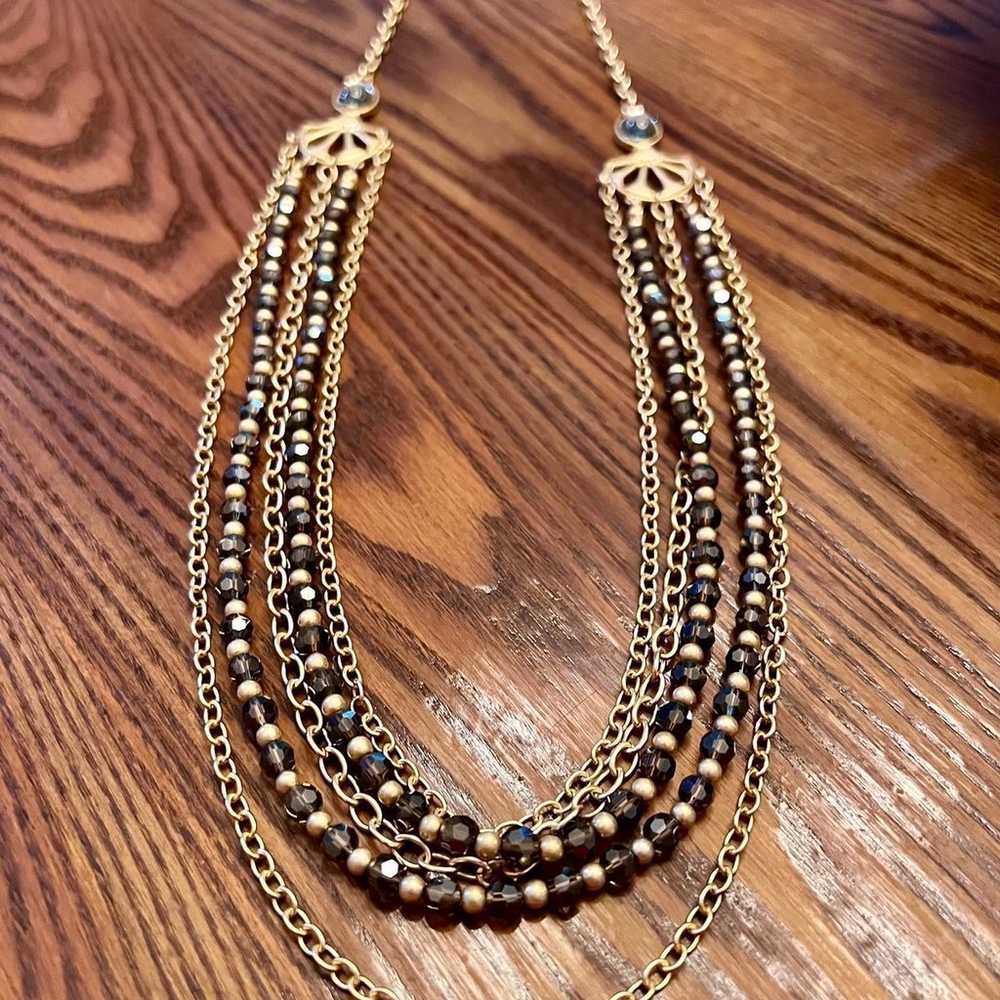 Like new Lia Sophia Antique Gold tone Layered Sta… - image 3