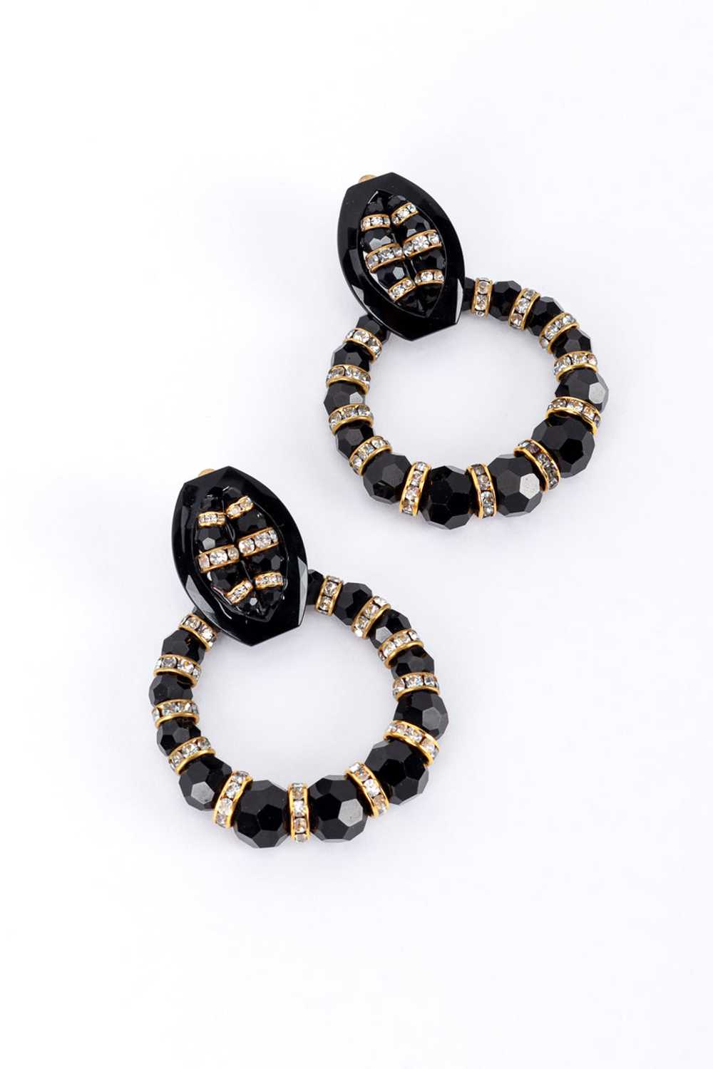 FAITH Stripe Rhinestone Hoop Drop Earrings - image 3