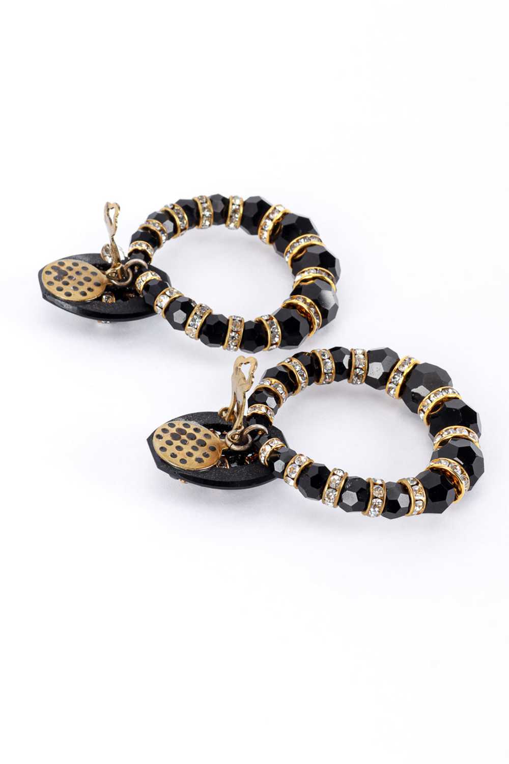 FAITH Stripe Rhinestone Hoop Drop Earrings - image 5