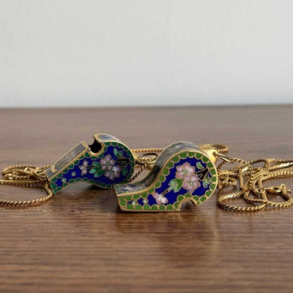 Antique Pair Chinese Cloisonné Bronze whistle - image 1