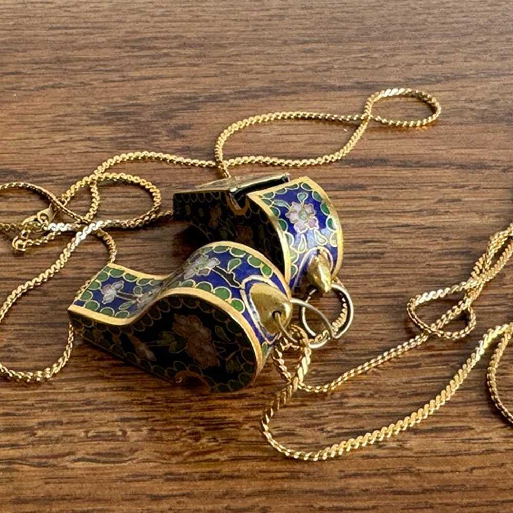 Antique Pair Chinese Cloisonné Bronze whistle - image 4