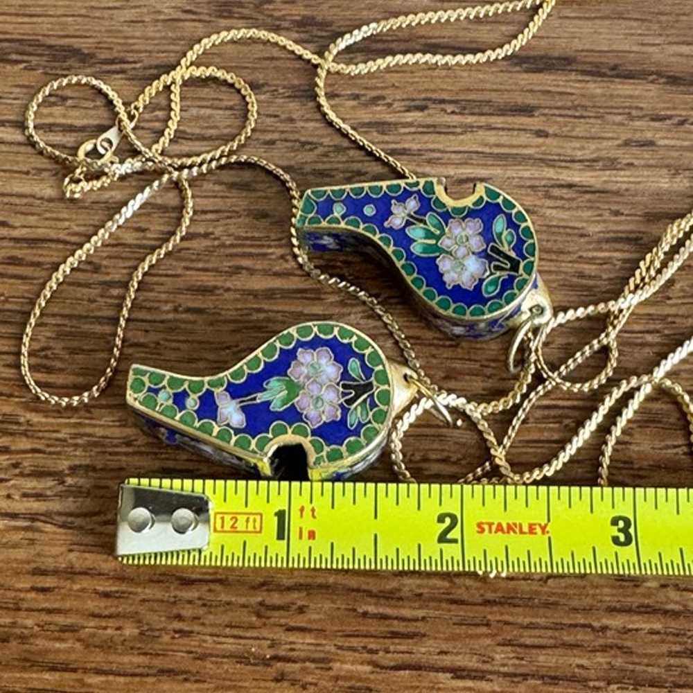 Antique Pair Chinese Cloisonné Bronze whistle - image 6