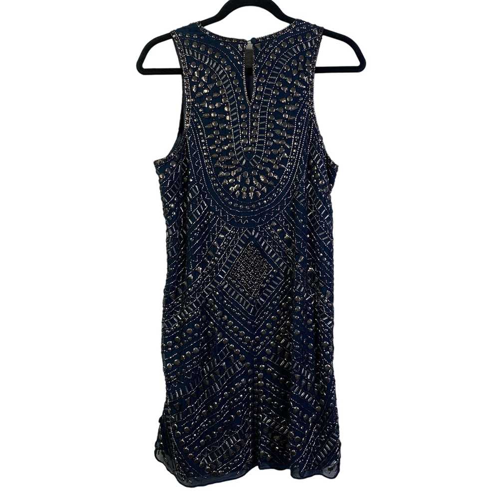 PARKER Blue Allegra Beaded Embellished Silk Sleev… - image 9