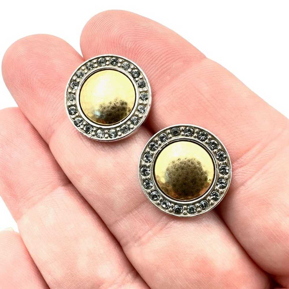 Brighton Womens Earrings Crystal Studs Gold Silve… - image 1