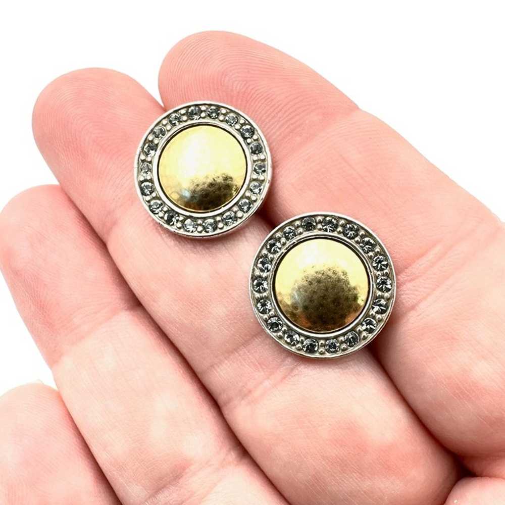 Brighton Womens Earrings Crystal Studs Gold Silve… - image 3