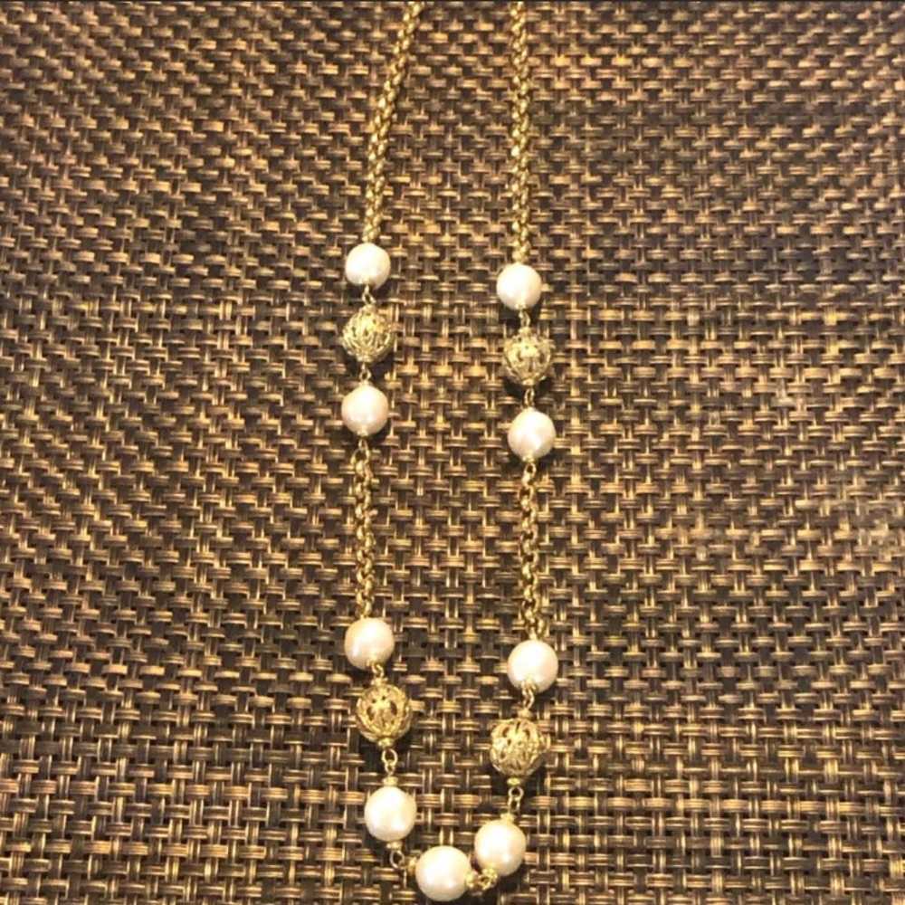 Vintage Trifari Gold Filagree & Pearl Necklace - image 7