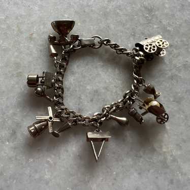 Vintage Silver Tone Multi Charm Bracelet - image 1