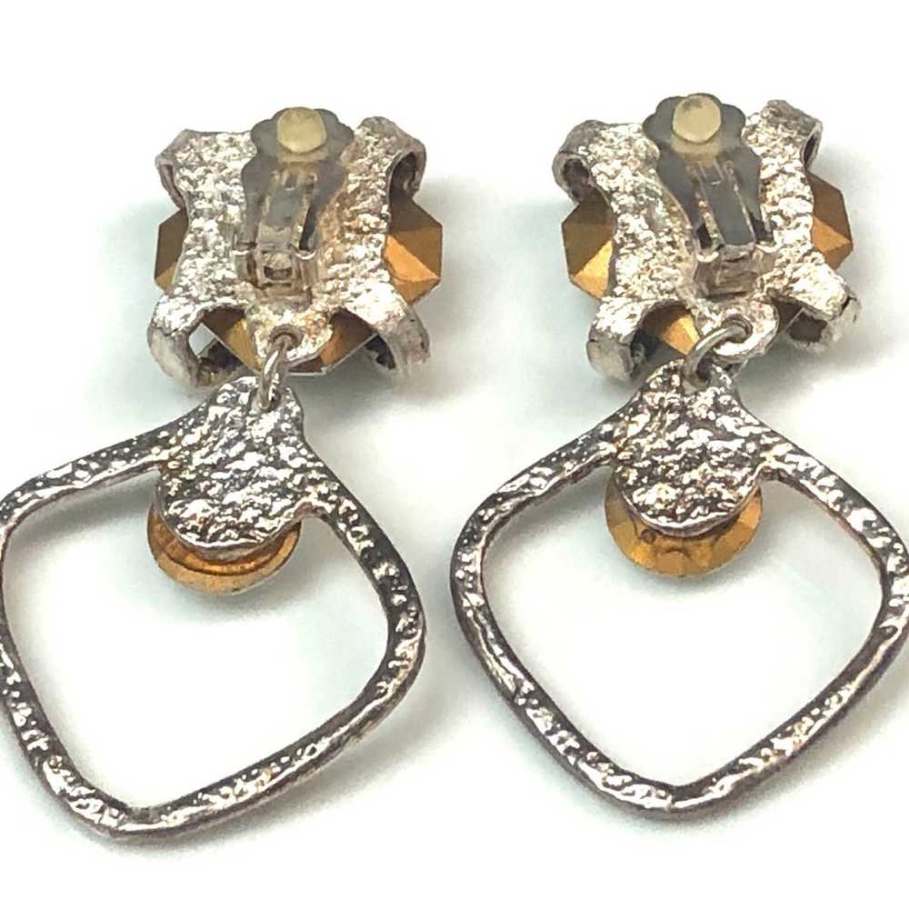 Vintage Glass Crystal Huge Runway Clipback Earrin… - image 7