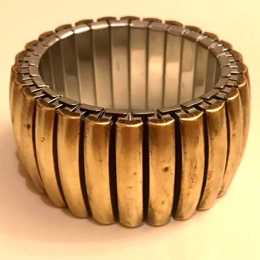 Unsigned Brass/Stainless Steel Bracelet - image 2