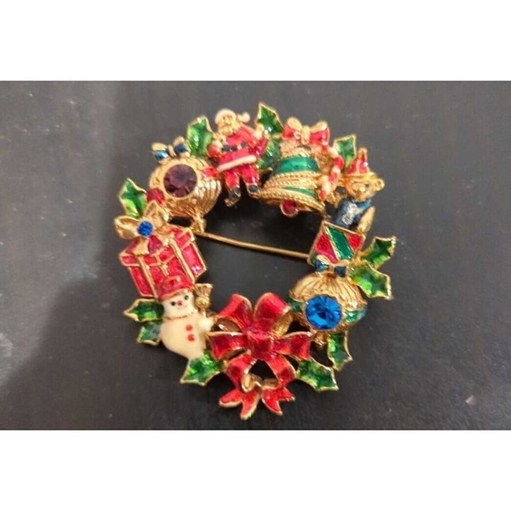 CHRISTOPHER RADKO CHRISTMAS ORNAMENT WREATH PIN B… - image 1