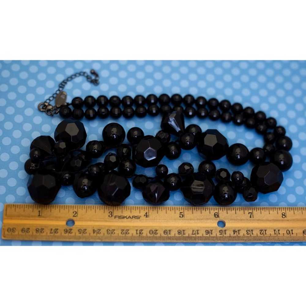 30 inch, Vintage Black Gothic Bead Stones Unique … - image 3