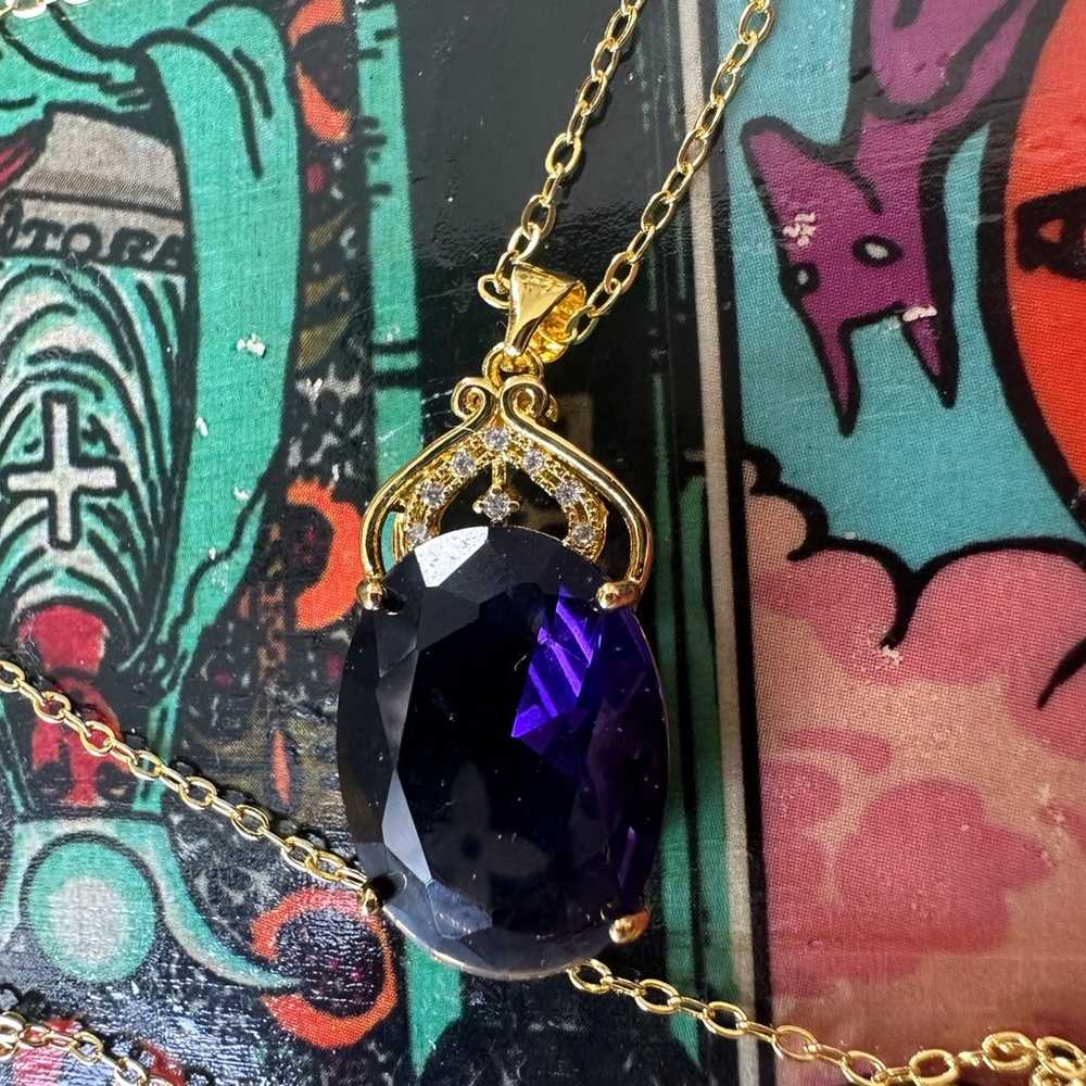 Massive Amethyst pendant necklace - image 1