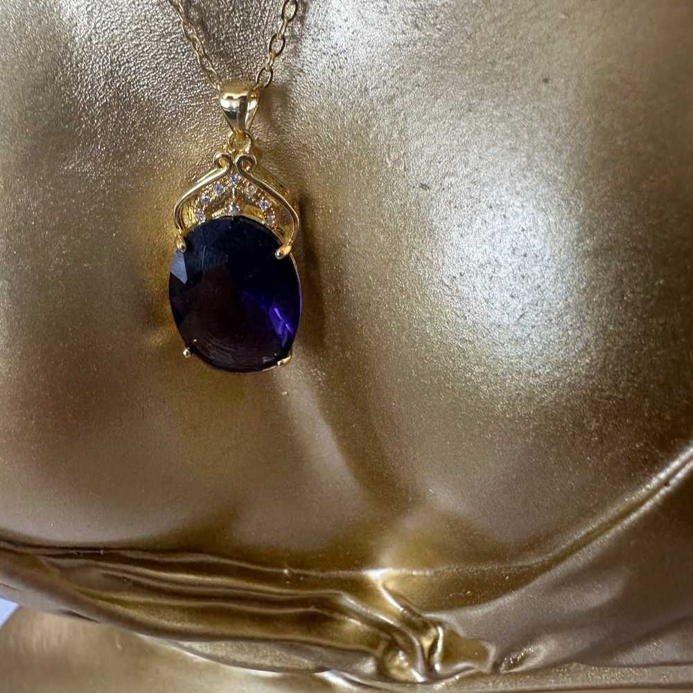 Massive Amethyst pendant necklace - image 4