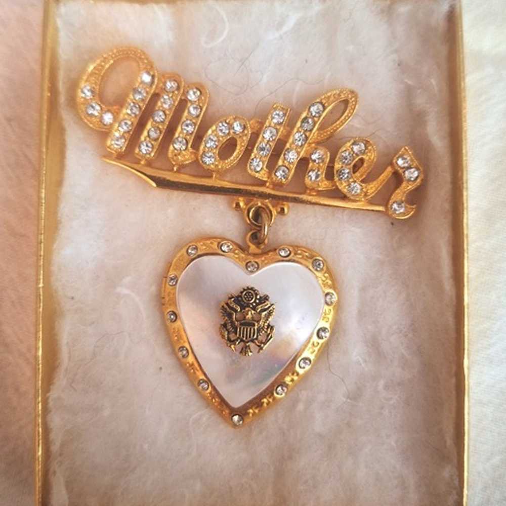 1940's WWII Sweetheart Locket "Mother" Brooch - image 1