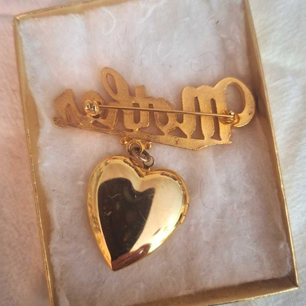 1940's WWII Sweetheart Locket "Mother" Brooch - image 2