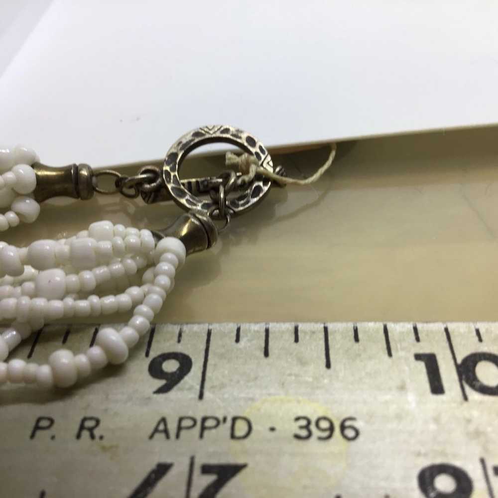 Necklace white seed beads. - image 5