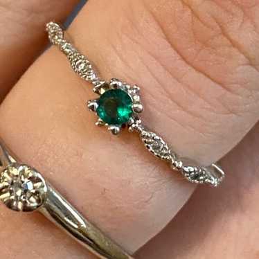 Lab created emerald ring