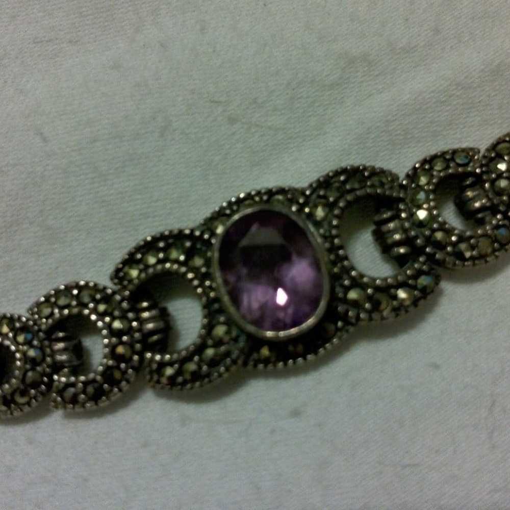 Sterling silver and amethyst Bracelet and ring - image 2