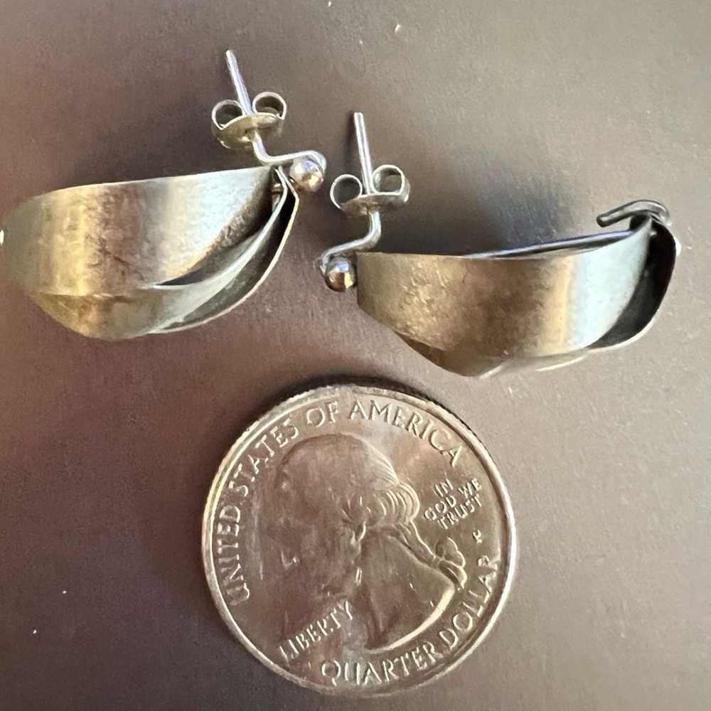 Unique Vintage Sterling Silver Earrings - image 3