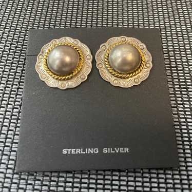 Vintage Mexico Concho Sterling Silver Earrings - image 1