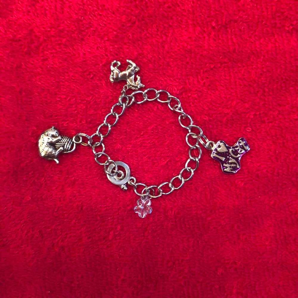 Vintage I Love My Cat Charm Bracelet with Charms - image 1