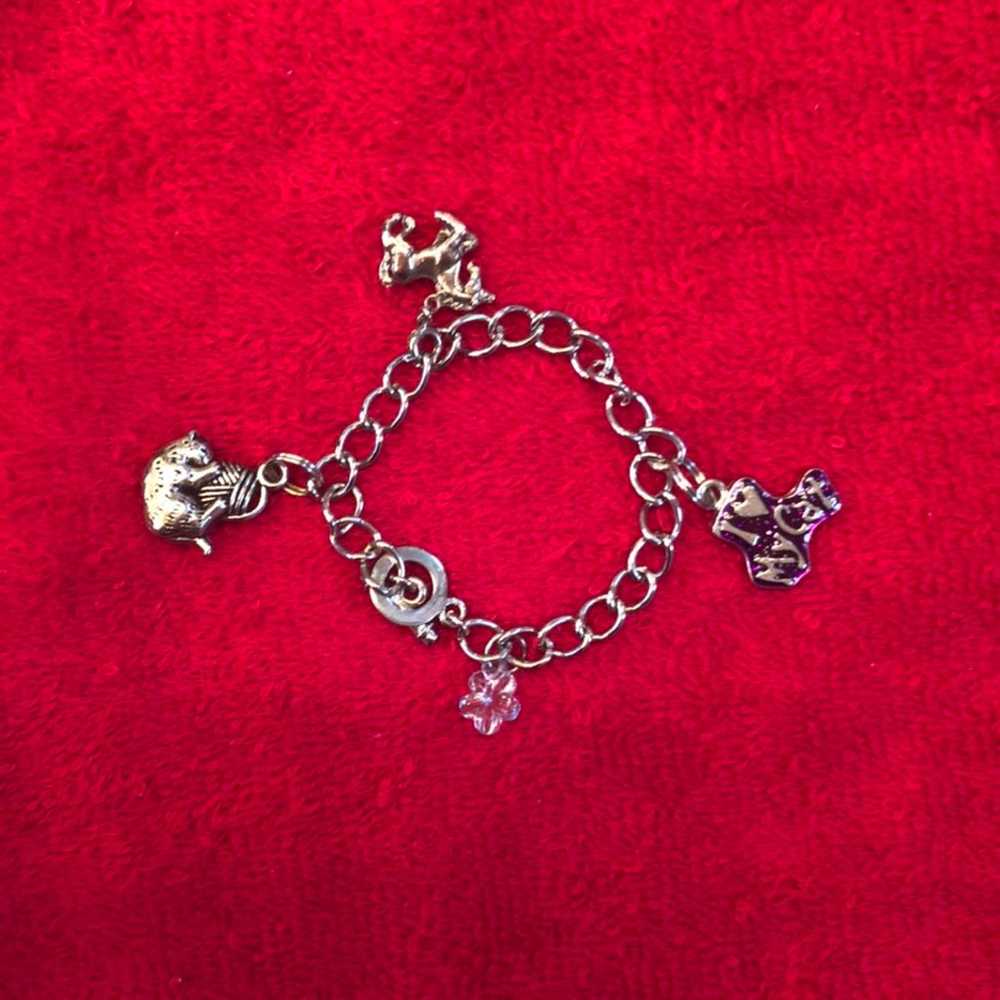 Vintage I Love My Cat Charm Bracelet with Charms - image 2