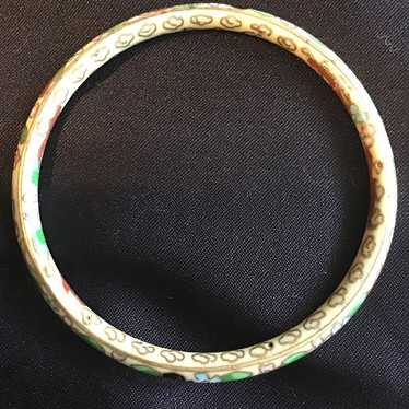 Vintage cloisonne bangle bracelet - image 1