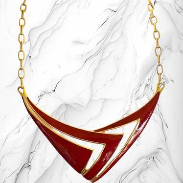 1980’s Vintage Monet Dark And Red Gold Necklace