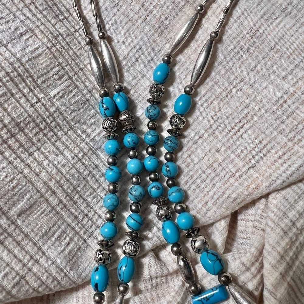 Vintage Kingman Turquoise Beaded Necklace - image 4