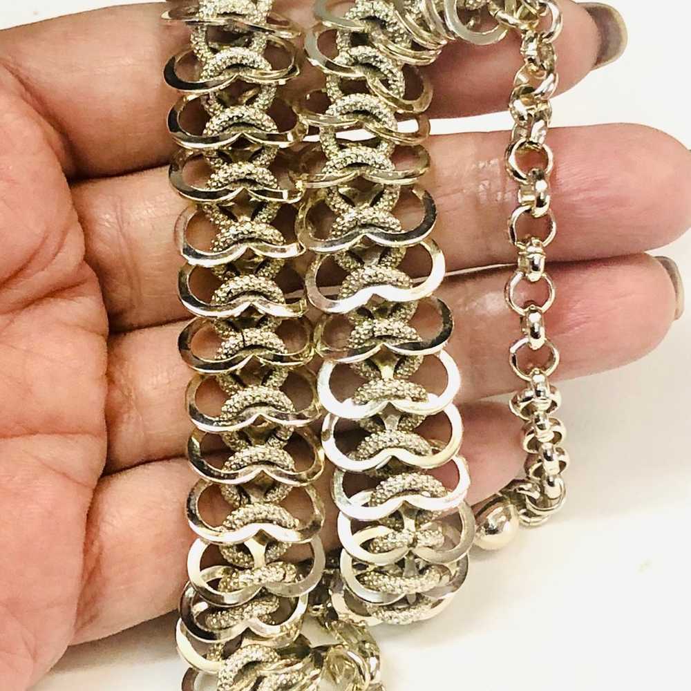 Vintage Silvertone Chainmaille German Necklace - image 1