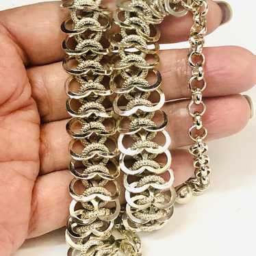 Vintage Silvertone Chainmaille German Necklace - image 1